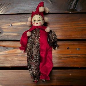Vintage Sitting Jester Harlequin